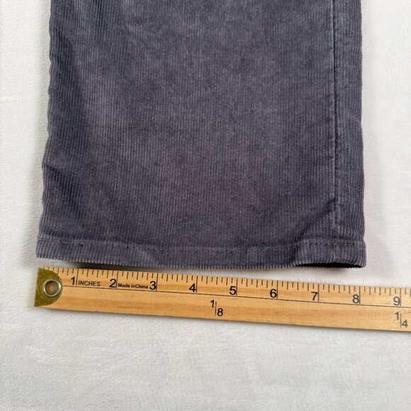 Levis Ribcage Straight Ankle Pants Women Size 27 Gray Corduroy High Rise 28x26 - Picture 3 of 16